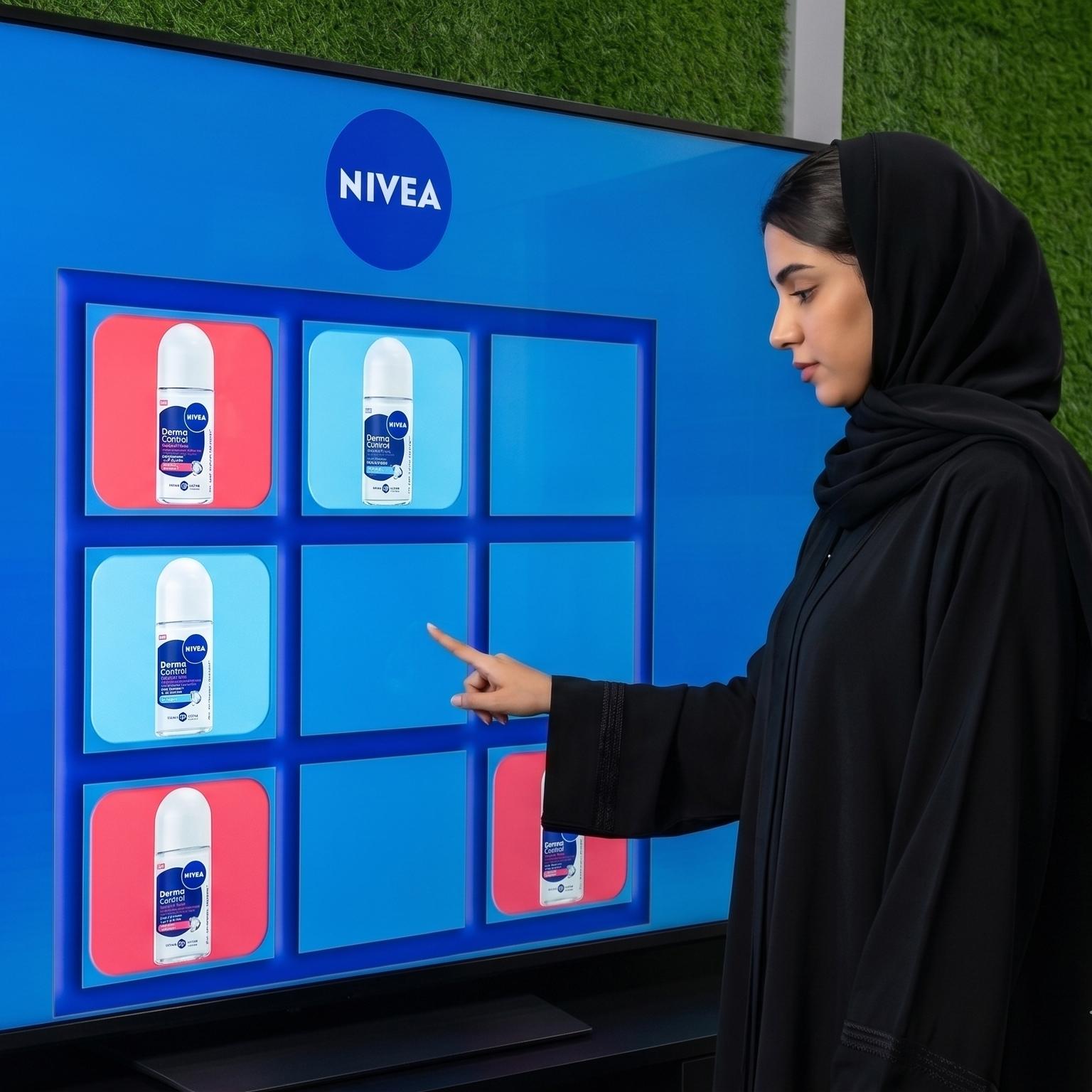 Interactive AI Tic-Tac-Toe game display for event brand activation in Dubai